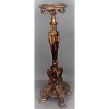 A richly decorated, bronzed wooden pedestal after an older example, 20th century.