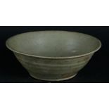 A monochrome celadon bowl. China, 18th century.