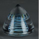 A glass object with embedded spiral.