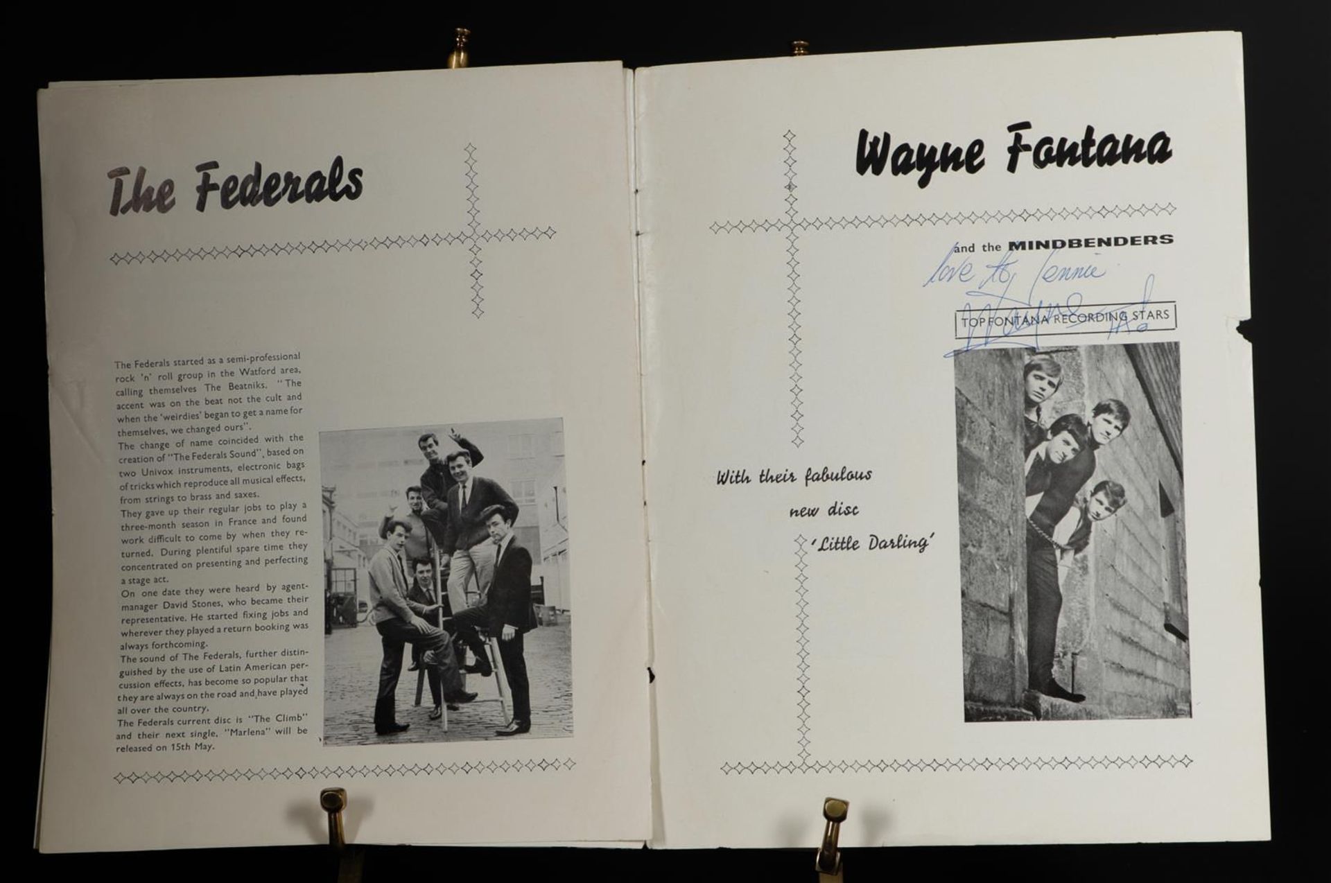 A program booklet with signatures from Beat group Freddie & the Dreamers and Wayne Fontana.  Provena - Image 2 of 2