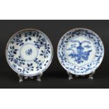 A lot of various porcelain plates, 1x antique decor, 1x floral decor, both capuchin exterior. China,