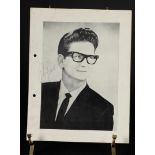 A photo from a program booklet signed by Roy Orbison. Provenance: estate of David Brook. David Brook