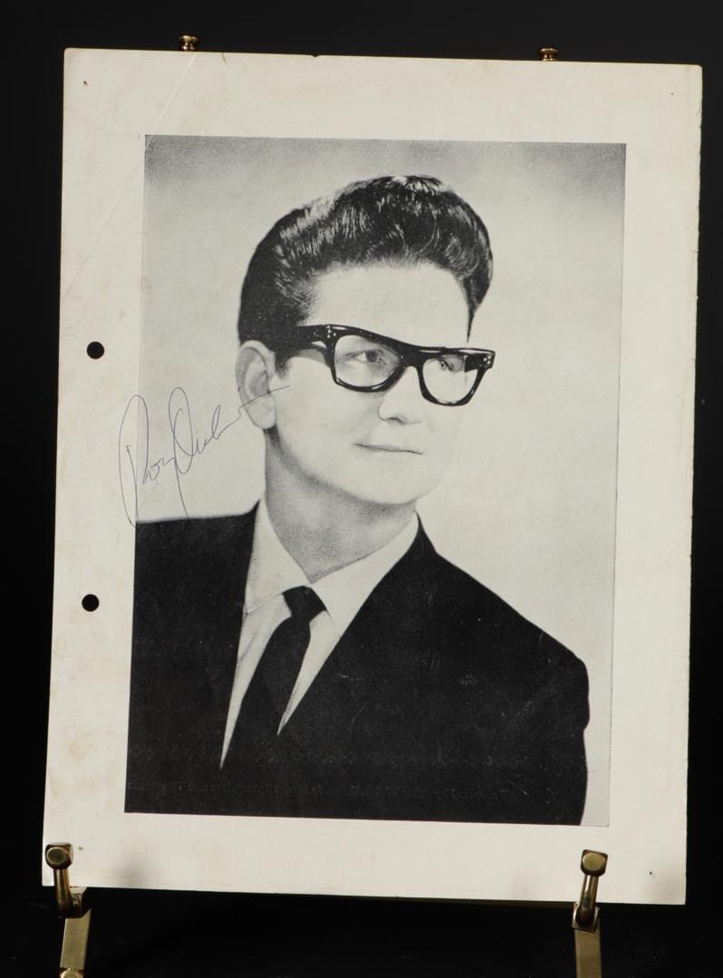 A photo from a program booklet signed by Roy Orbison. Provenance: estate of David Brook. David Brook