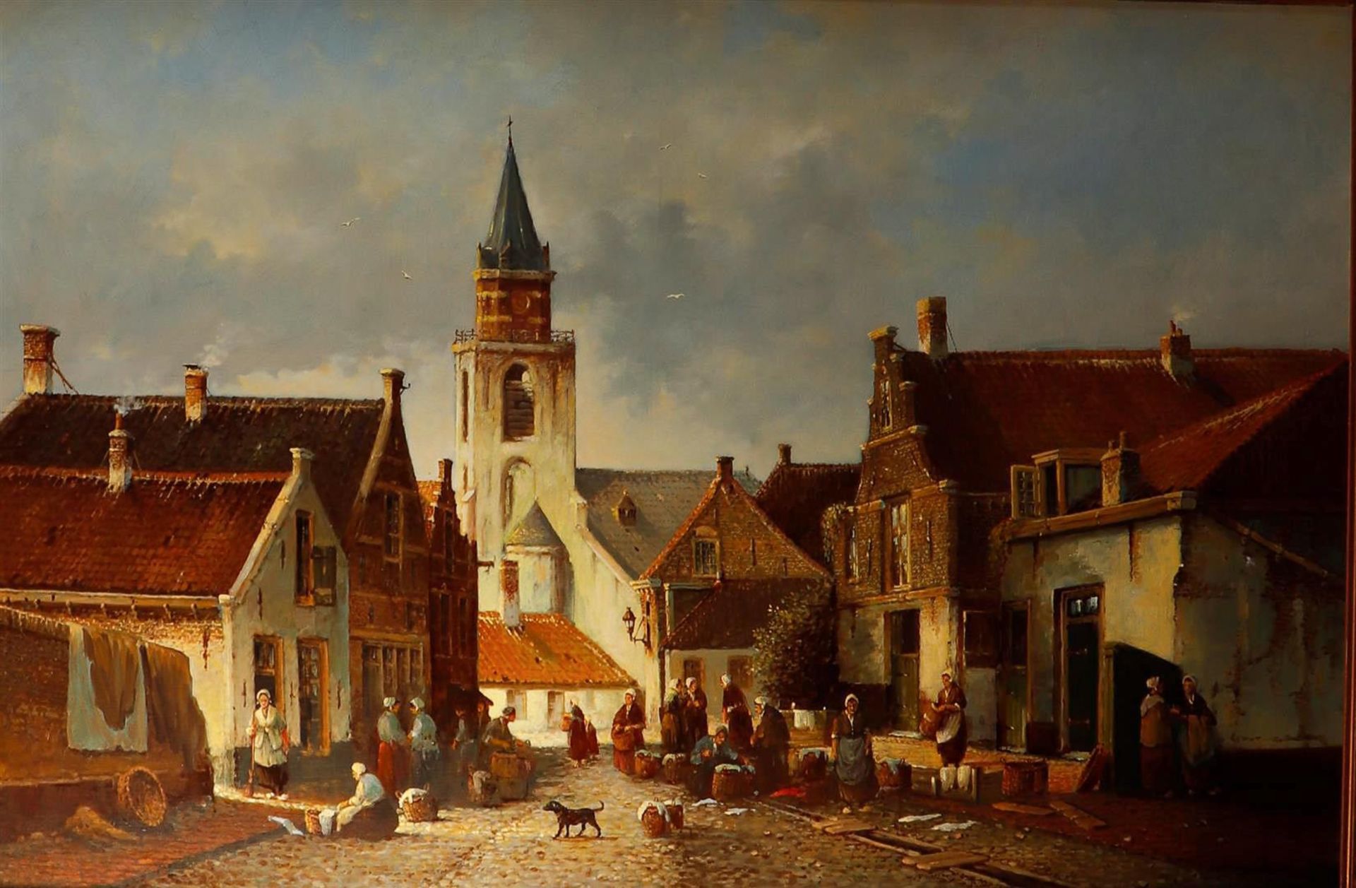 Jan Hendrik Jacob Jasper (1937 - Present), View of Katwijk aan Zee, before the change of the church 