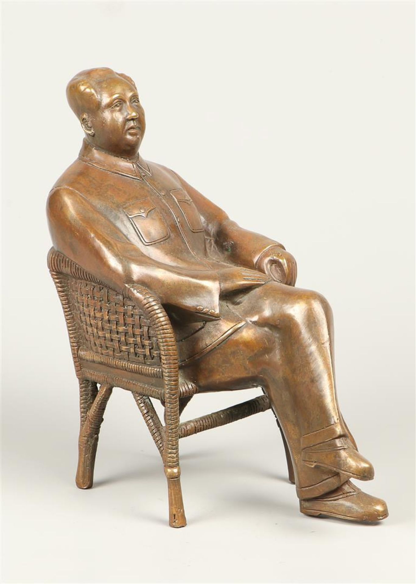 A bronze statue of a seated Mao. 2nd half of the 20th century. - Image 2 of 3