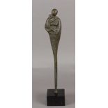 Elly de Clou (born Zoetermeer, 1953), Entwining, bronze on honed marble base. Including certificate.