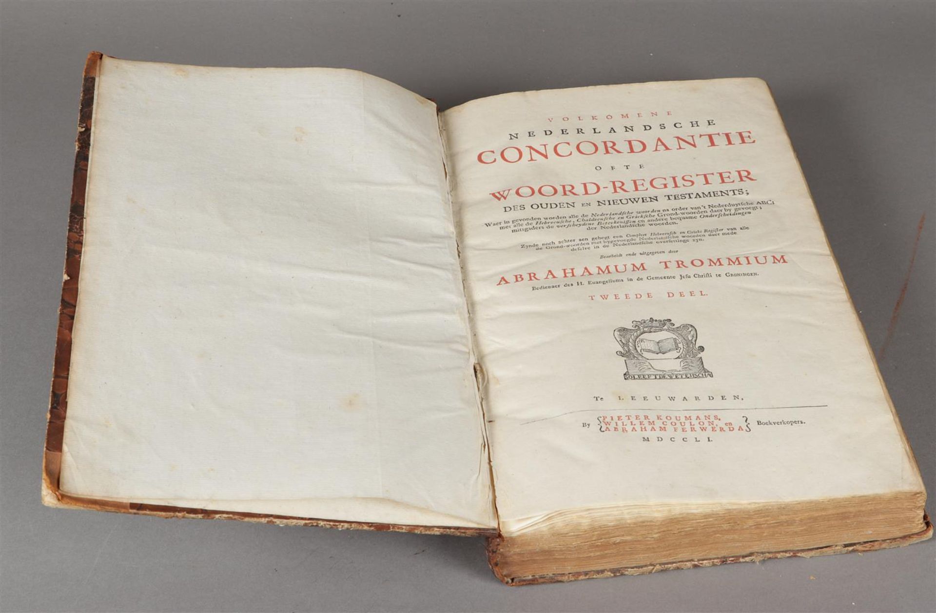 Abraham Trommium. Perfect Dutch Concordance or Word Register of the Old and New Testaments, Volume I - Bild 2 aus 3