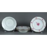 A set of 6 porcelain soup plates with Apponyi purple decor. Herend, Hungary.