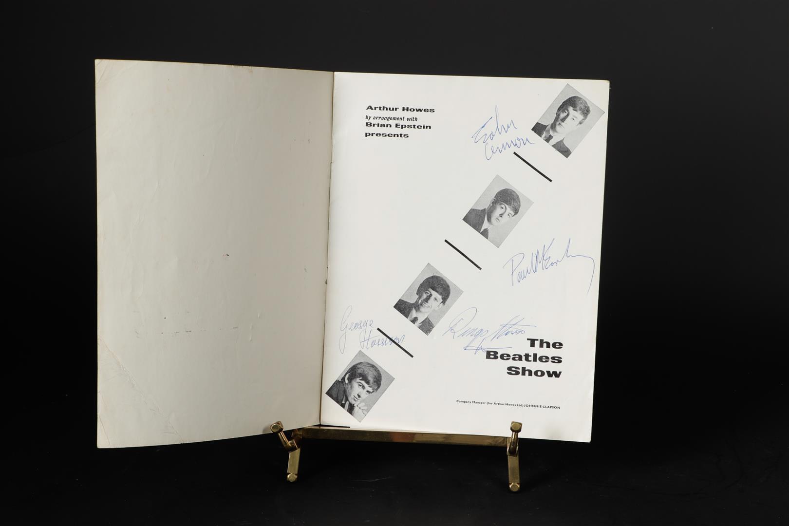A Beatles-signed program booklet for 'The Beatles Show', 1963. Provenance: David Brook's estate. Dav
