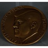 A commemorative medal of Pol Dom depicting Kennedy. The Netherlands - "John F. Kennedy 1963 - A nobl