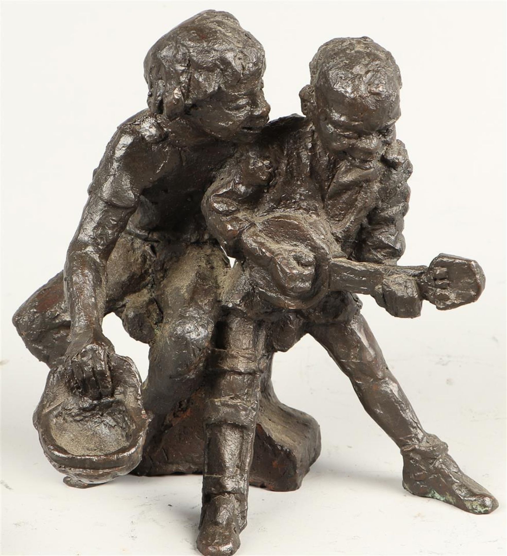 One lot consisted of (3) bronze statues with the theme of children. 2nd half of the 20th century. - Image 2 of 5