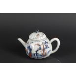 A porcelain ribbed teapot with long-lined-at-fence decoration. China, Yongzheng.