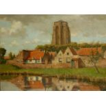 Jan Cornelis Tiele (Utrecht 1884 - 1956 Arnhem), The thick Tower of St. Lievensmonstertoren in Zieri
