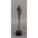 Elly de Clou (born Zoetermeer, 1953), Man and woman, bronze on honed marble base.