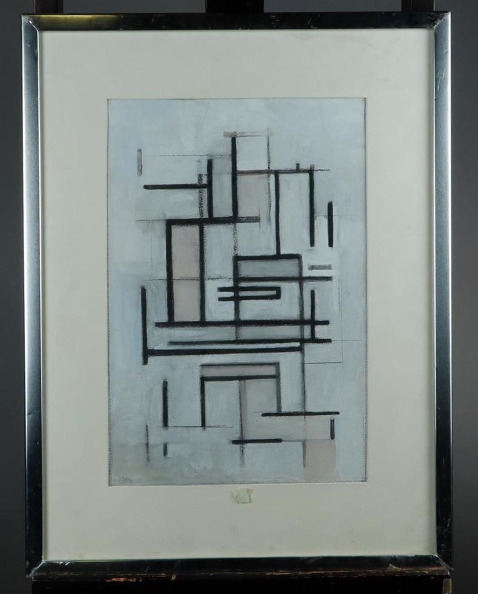 Inspired by P. Mondriaan, Abstract composition, dated '1914' (bottom left), mixed media. - Image 2 of 3