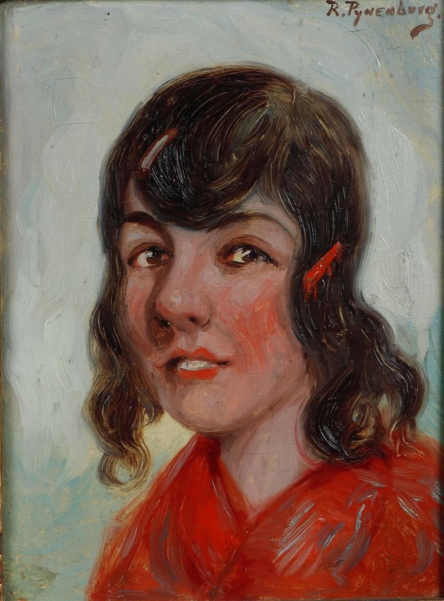 Reinier Pijnenburg (Vught 1884 - 1968 Den Bosch), Girl's head, signed (upper right), oil on panel.