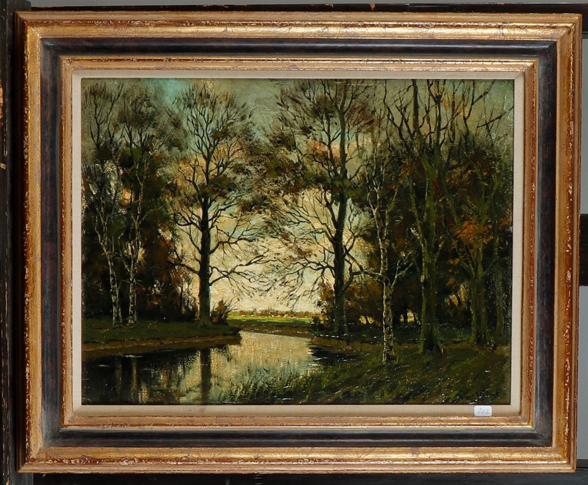 Timus de Jongh (Amsterdam 1885 - 1942 Bloemfontijn, South Africa), A forest view with a river, (poss - Image 2 of 4