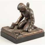 A bronze sculpture of an Amsterdam road worker. 2nd half of the 20th century.