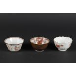 Three various porcelain bowls of milk-and-blood, one with figure decoration. China, Yongzheng/Qianlo