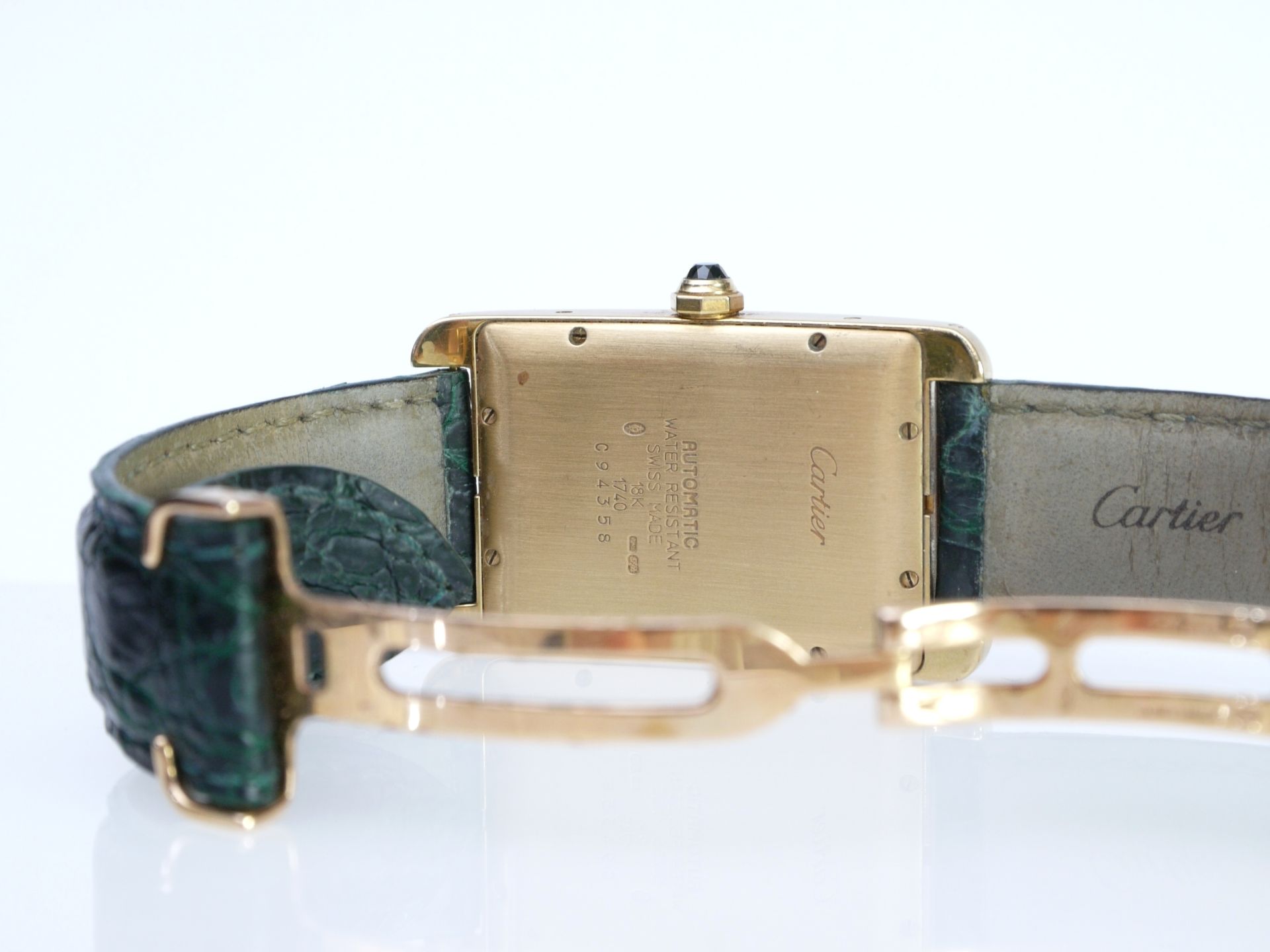 Cartier Tank American Armbanduhr GG 18 kt - Bild 6 aus 7