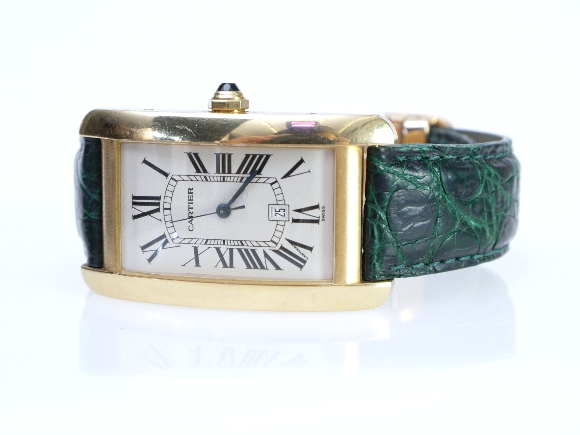 Cartier Tank American Armbanduhr GG 18 kt - Bild 2 aus 7