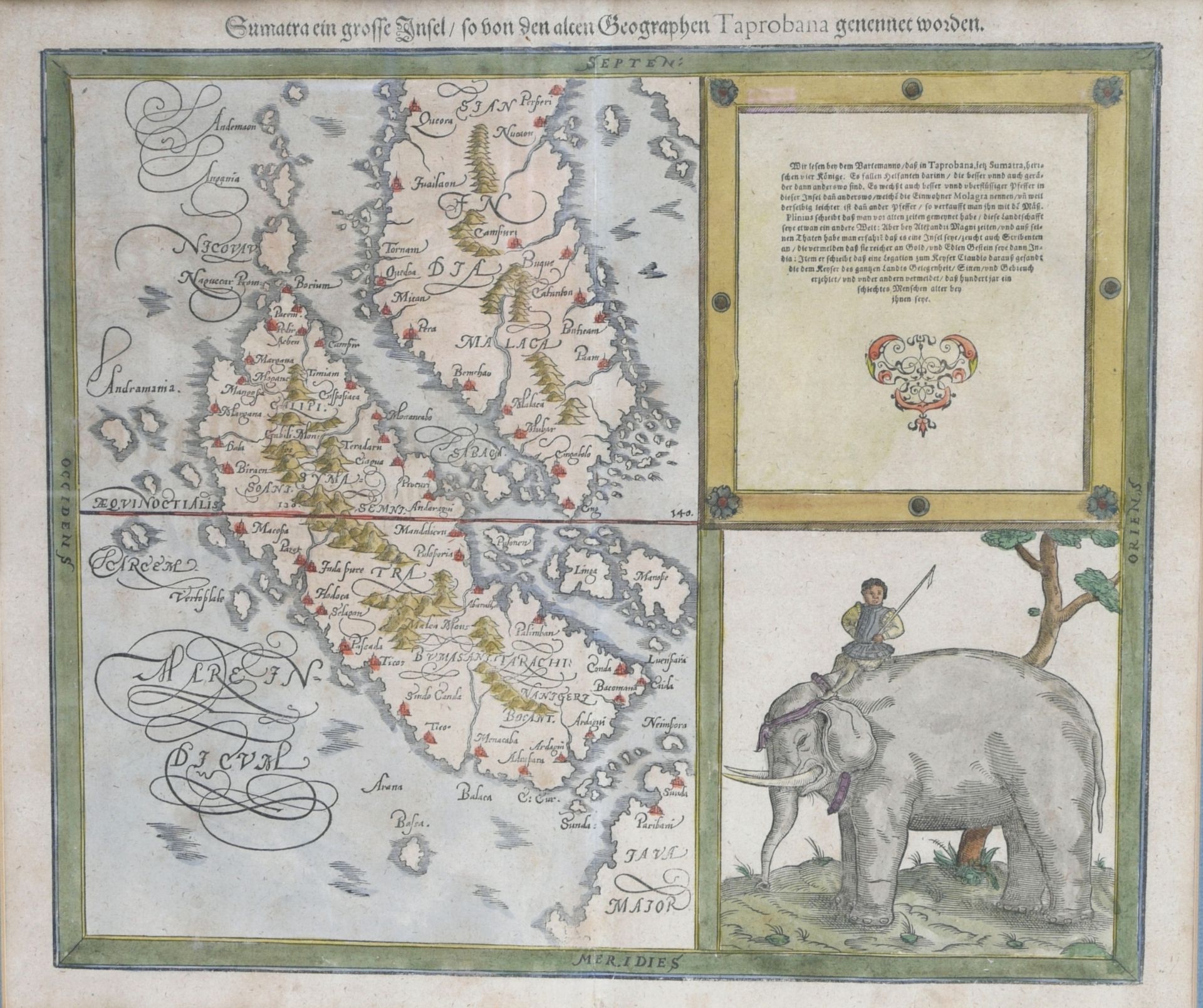 Münster, Sebastian (1488-1552) - Holzschnittkarte Sumatra um 1590