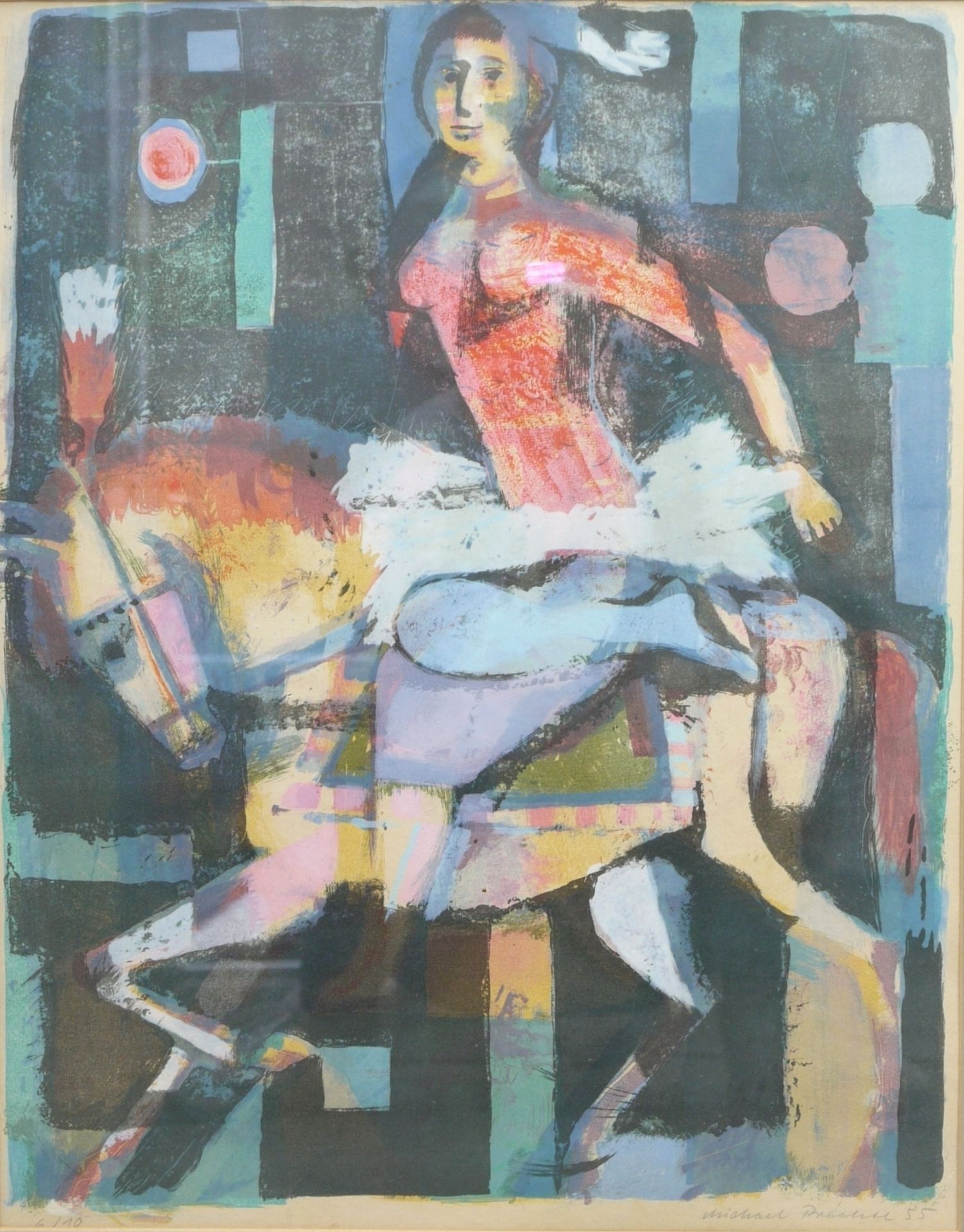 Prechtl, Michael Mathias (1926-2003) - Frauenakt auf Pferd Lithographie 1955 6/10 - Bild 2 aus 6