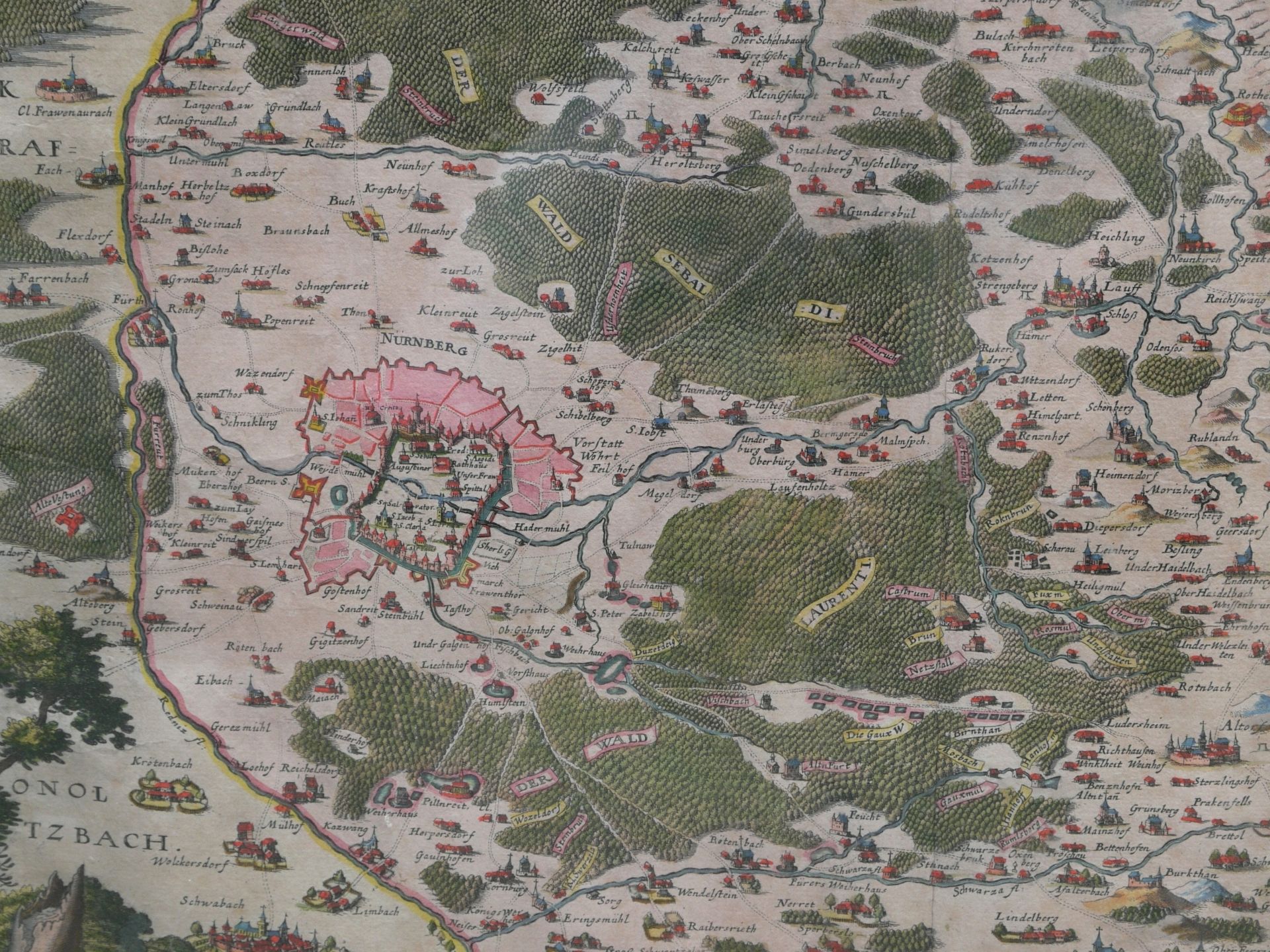 Hoffmann, Johannes (1629-1698) - Kupferstichkarte Districtus Norinbergensis Nürnberg 1686 - Bild 2 aus 7