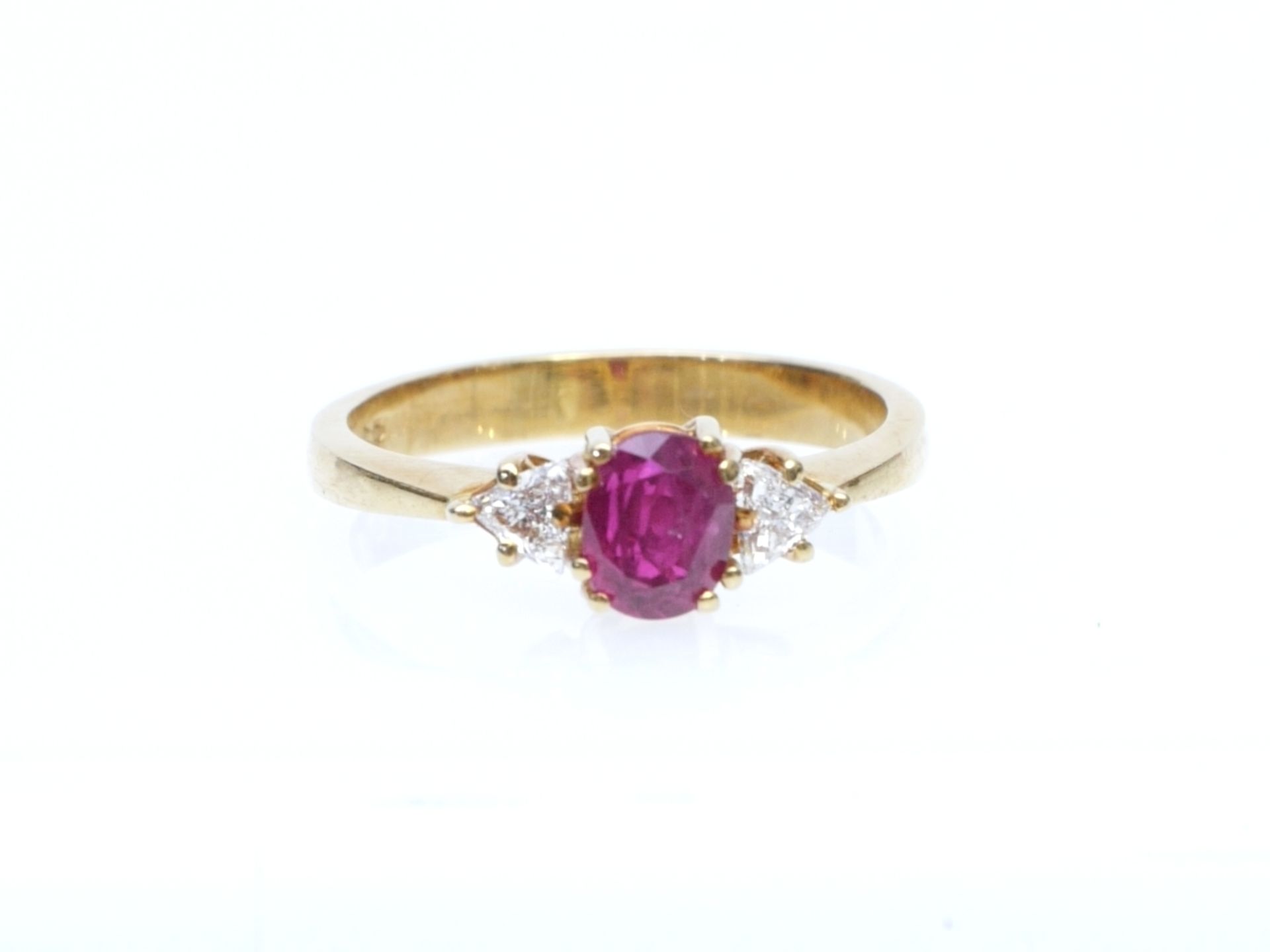 Brillant Rubin Ring in Gelbgold 750