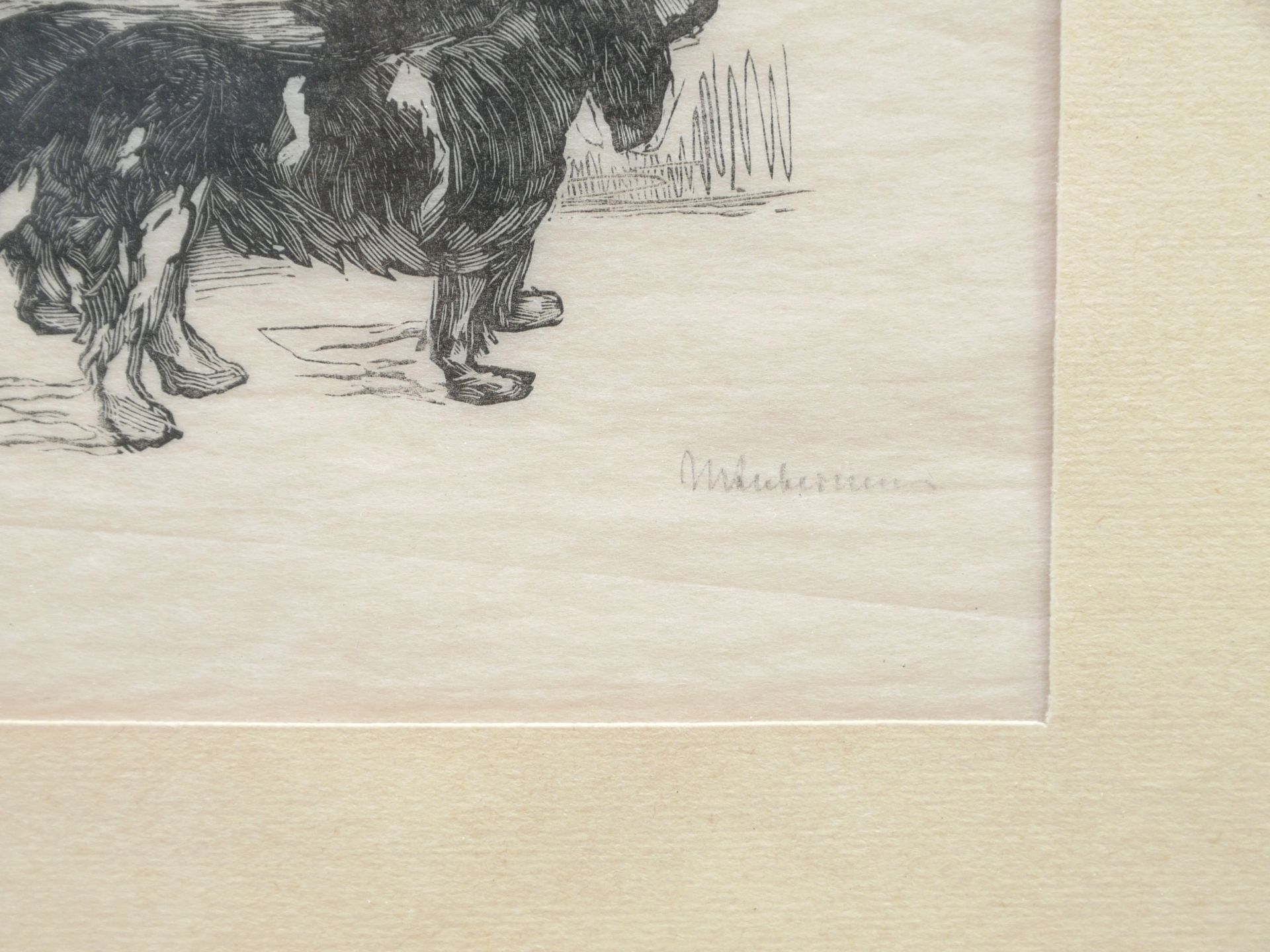 Liebermann, Max (1847-1935) - Holzschnitt Zwei Spaniel - Bild 4 aus 5