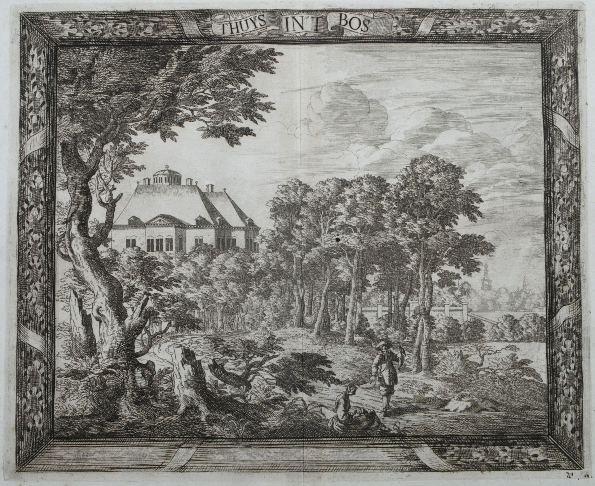 Elandts/ Elandt Cornelis (1663-1681) - Thuys in`t bos Radierung