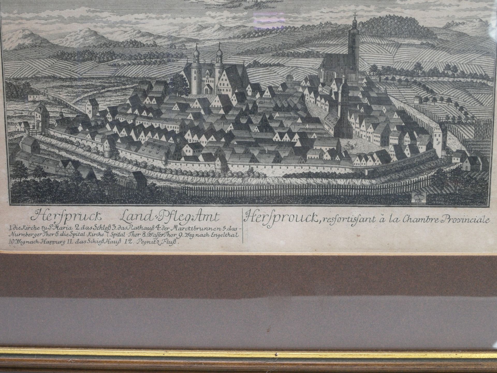 Roth, Christoph Melchior (1720-1798) - Herspruck-Land-Pfleg Amt Gesamtansicht der Stadt Hersbruck um - Bild 5 aus 6