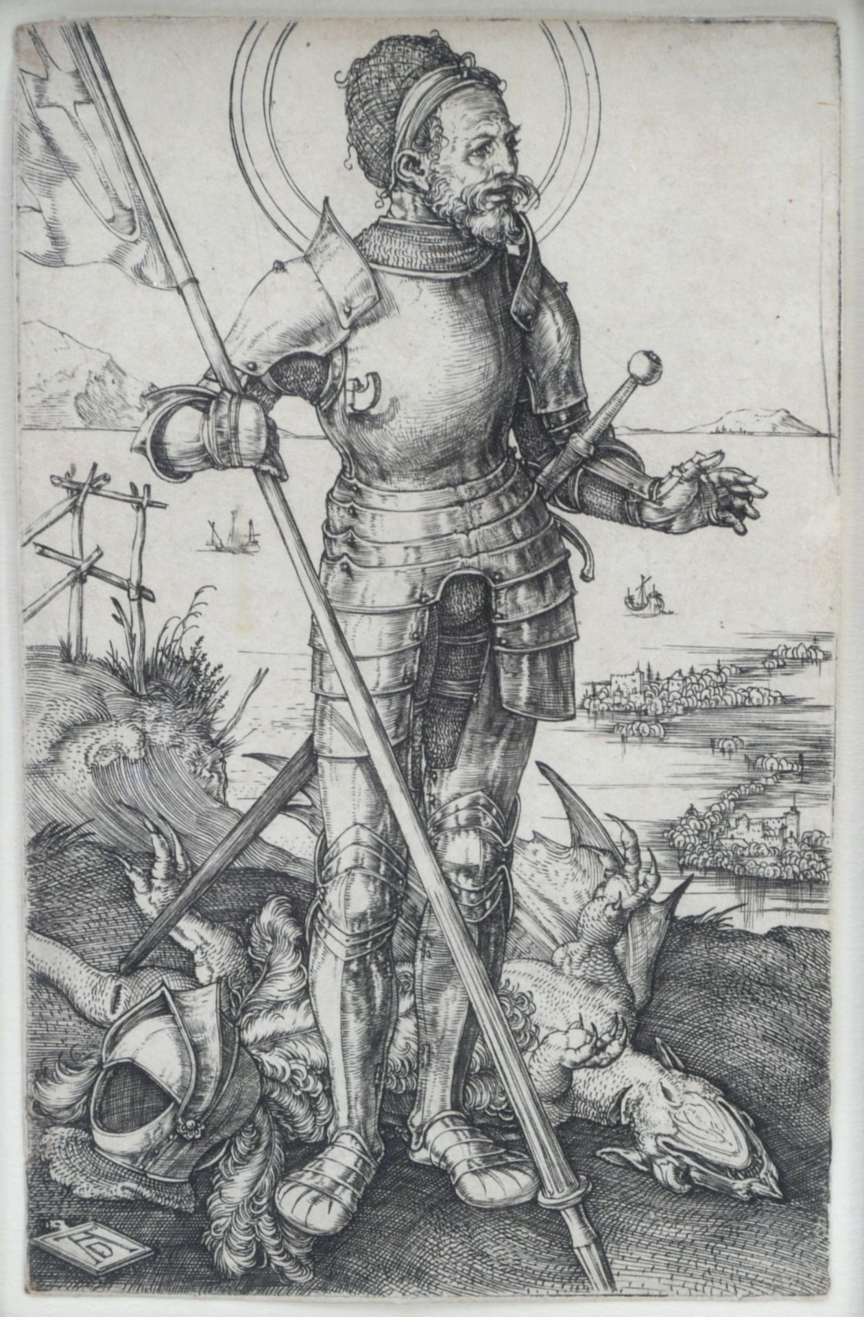 Dürer, Albrecht (1471-1528) - St. Georg zu Fuss Kupferstich um 1507/1508