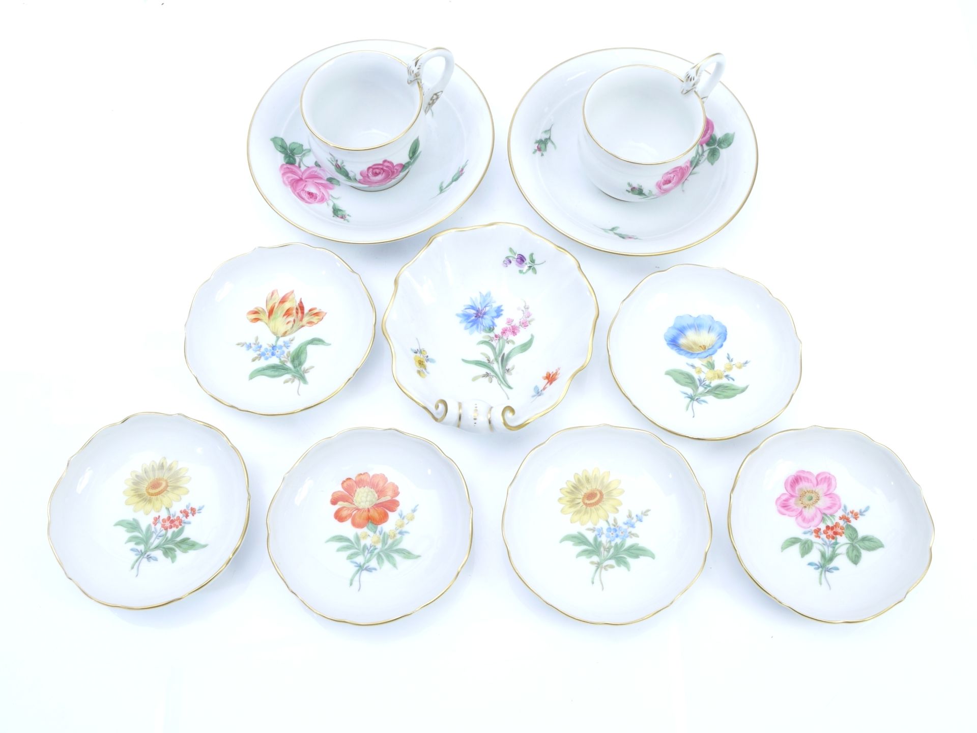 Posten Meissen Porzellan florales Dekor