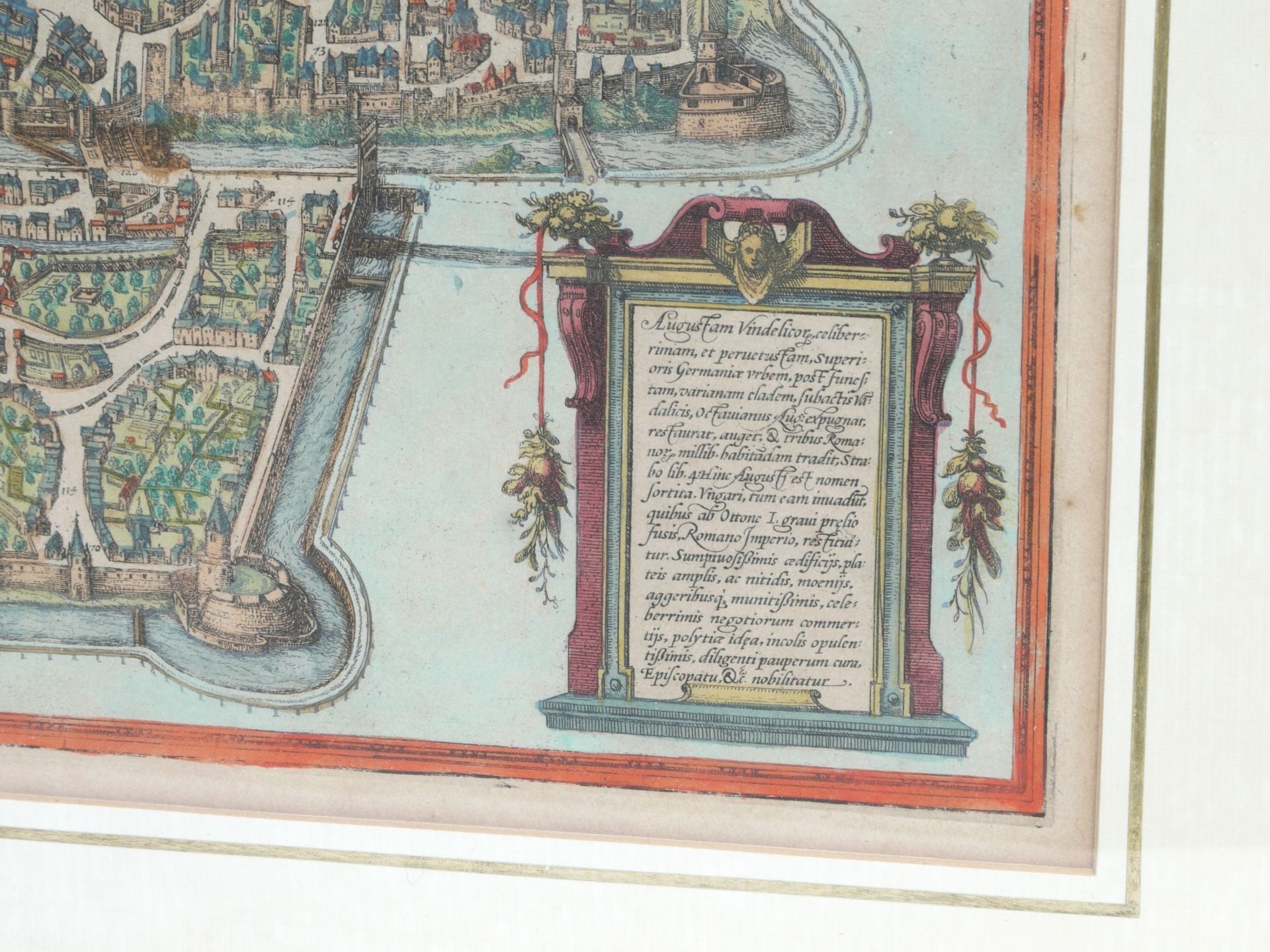 Braun, Georg und Hogenberg, Frans - Kupferstichkarte Augsburg aus "Civitates Orbis Terrarum" - Bild 4 aus 7