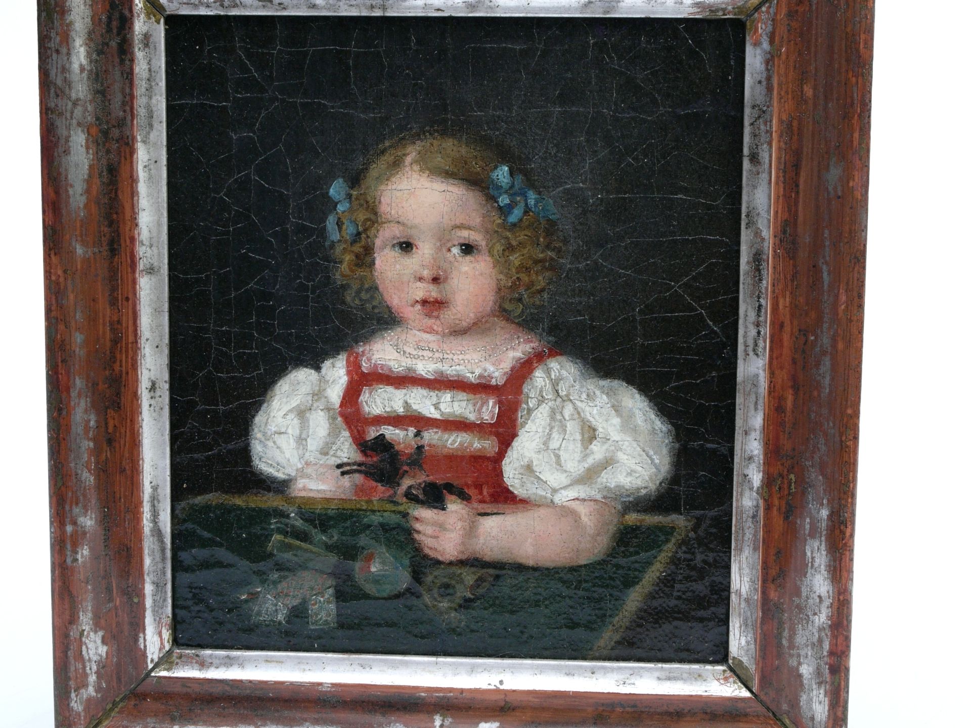 Maler des 19. Jhd. - Kinderportrait spielendes Mädchen - Bild 6 aus 6