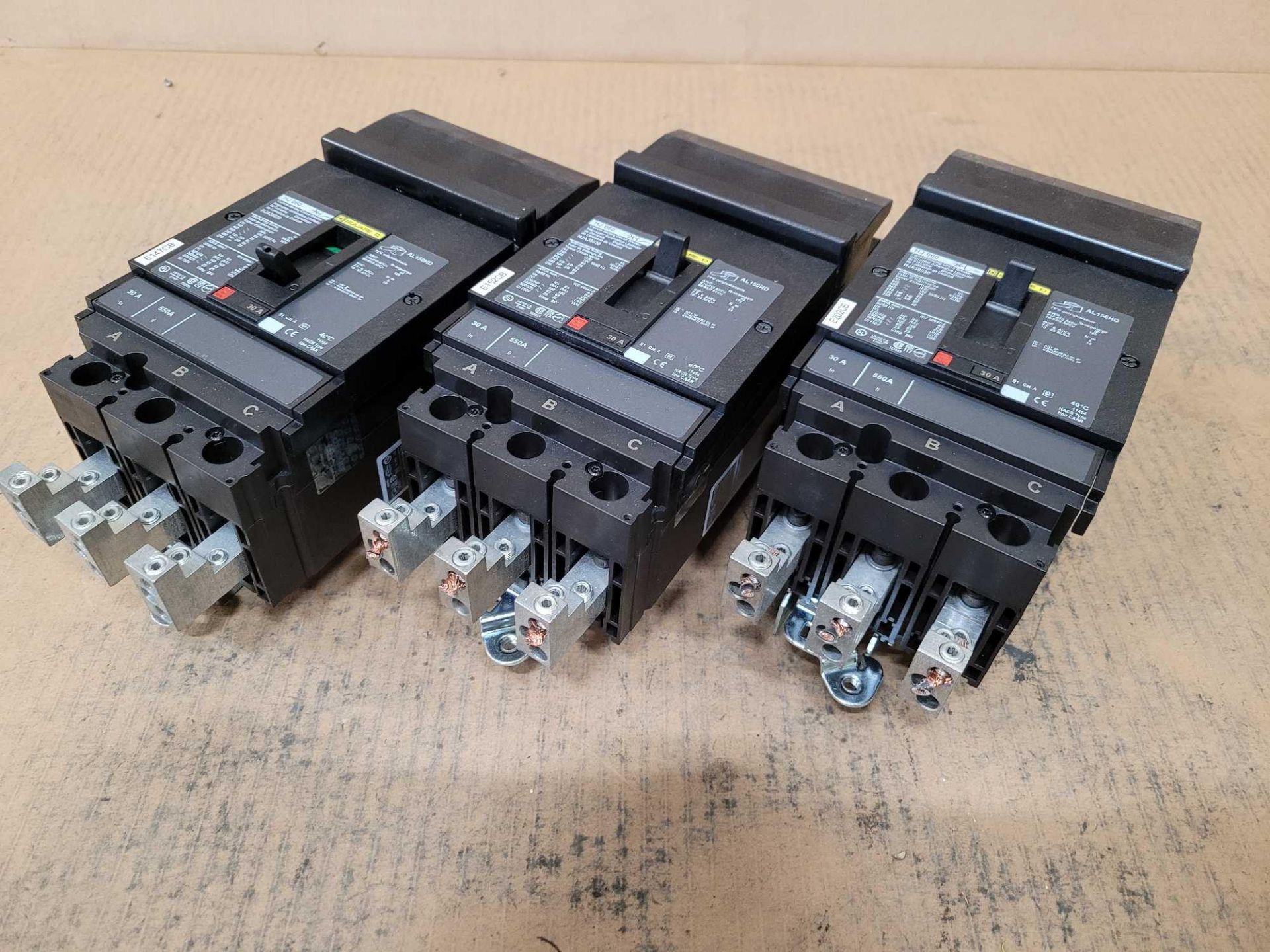 LOT OF 3 SQUARE D HJA36030 30 AMP CIRCUIT BREAKER