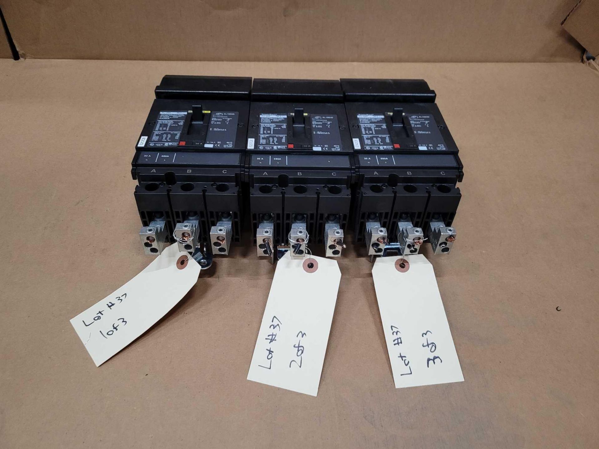 LOT OF 3 SQUARE D HJA36030 30 AMP CIRCUIT BREAKER