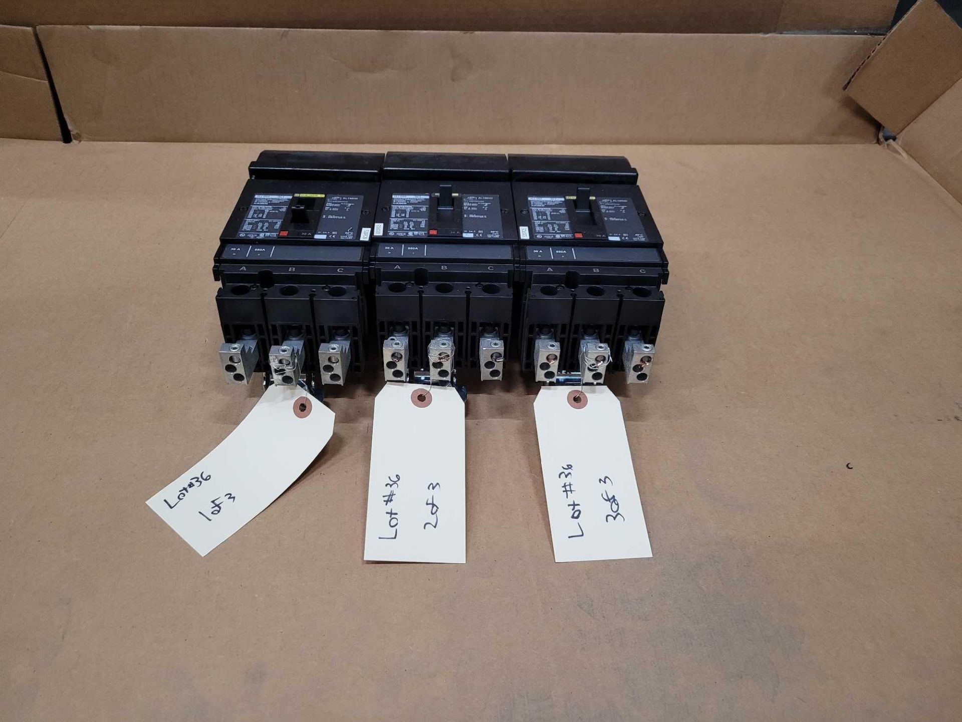 LOT OF 3 SQUARE D HJA36030 30 AMP CIRCUIT BREAKER