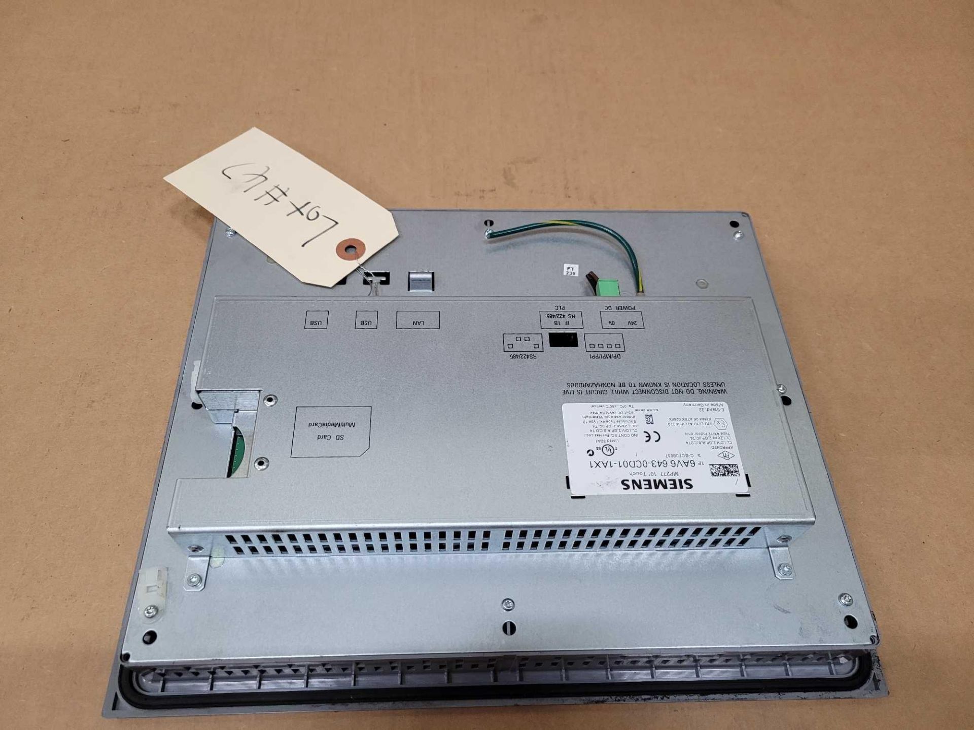 SIEMENS 6AV6 643-0CD01-1AX1 MP277 10" TOUCH SIMATIC MULTI PANEL - Image 2 of 3