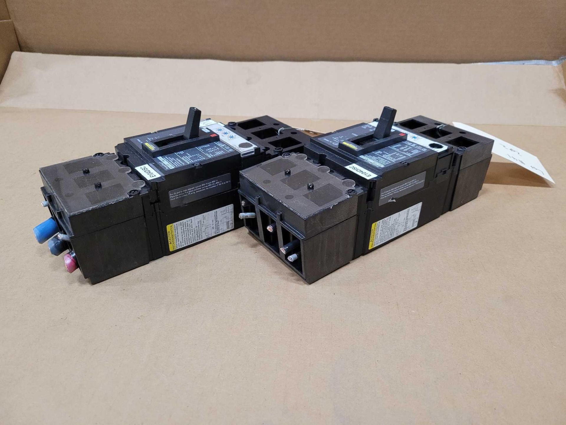 LOT OF 2 SQUARE D HJL36100U33X 100 AMP CIRCUIT BREAKER - Image 2 of 3