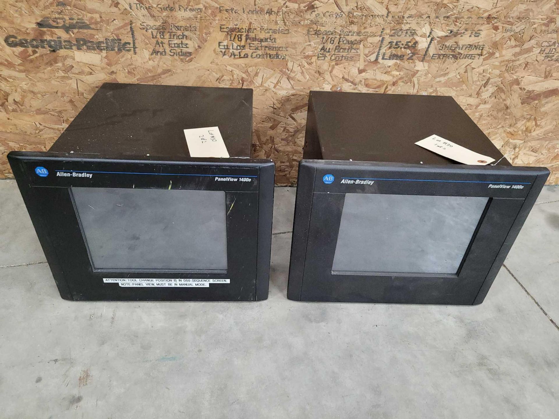 LOT OF 2 ALLEN BRADLEY 1400ELKC6 /E PANELVIEW 1400E