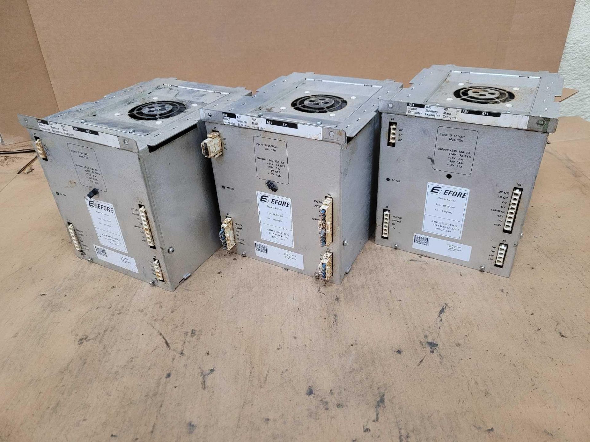 LOT OF 3 EFORE ABB 3HAB 5845-1/2 POWER SUPPLY MODULE