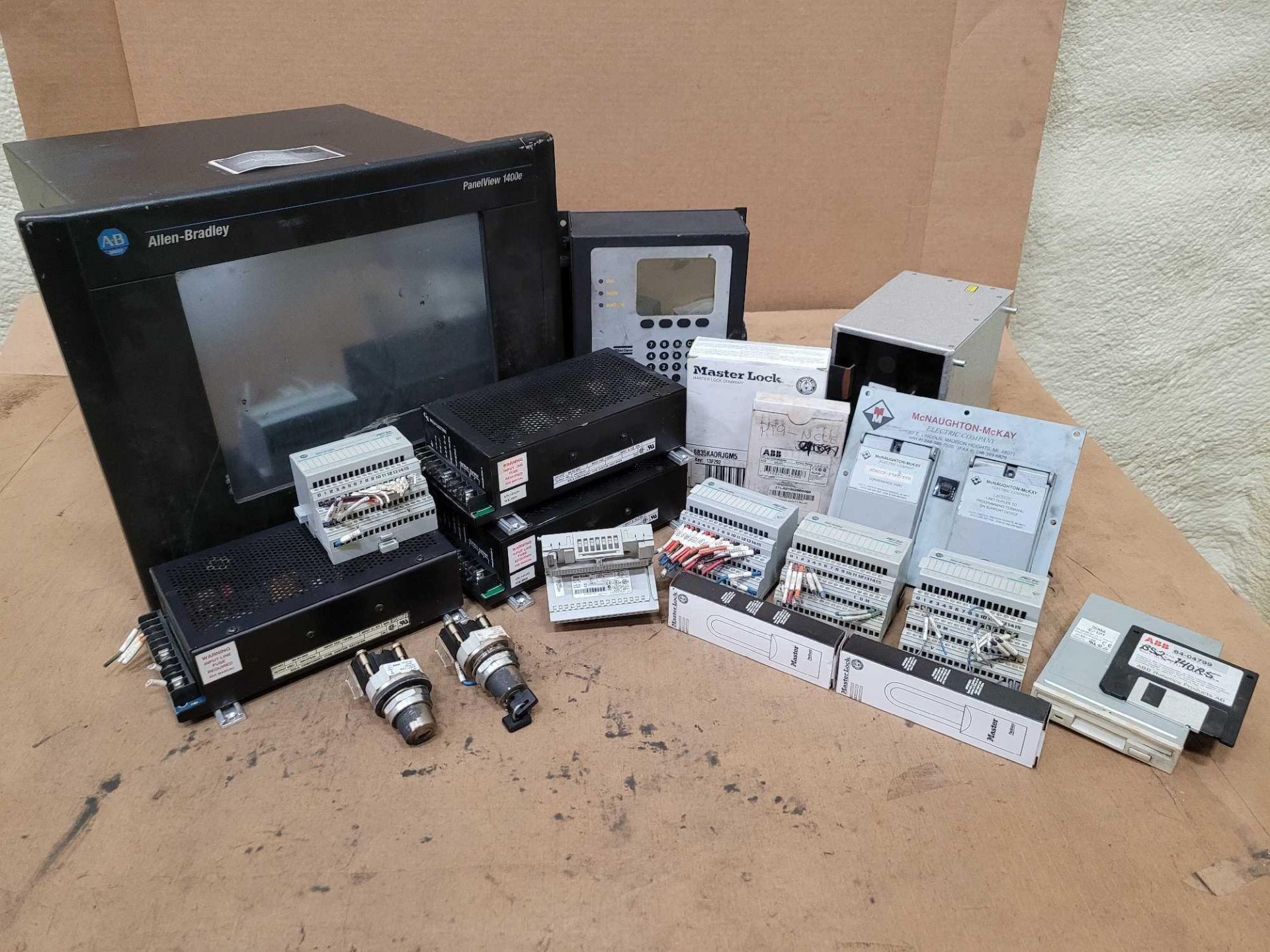 LOT OF MISC ALLEN BRADLEY, SONY, MASTER LOCK, ETC