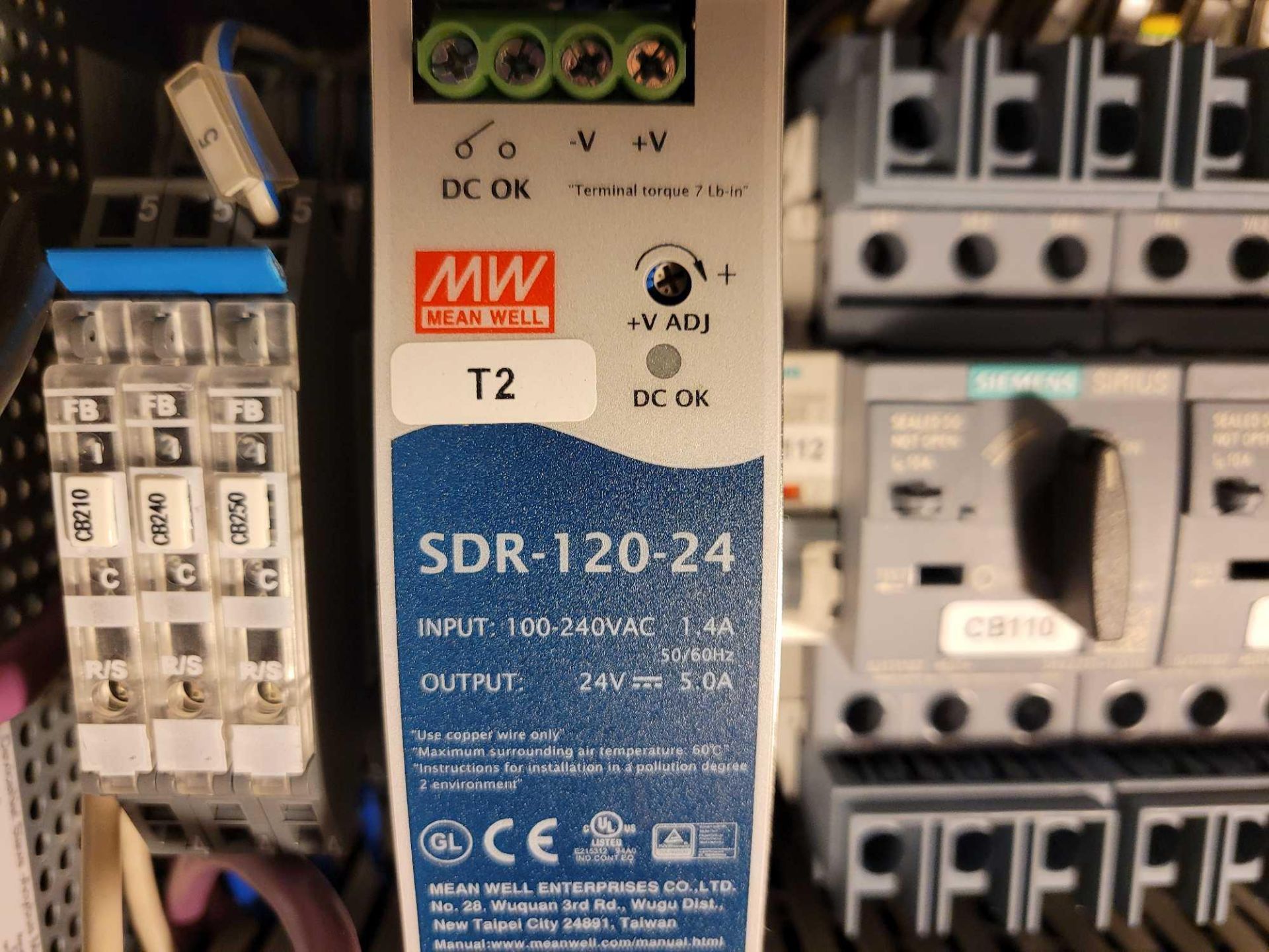 SCA TPC 6000-05, SCA SYS6000-15, MEANWELL SDR-120-24, [2] SIEMENS 3RV2711-1JD10, ABB 2CSF204101R1250 - Image 8 of 11