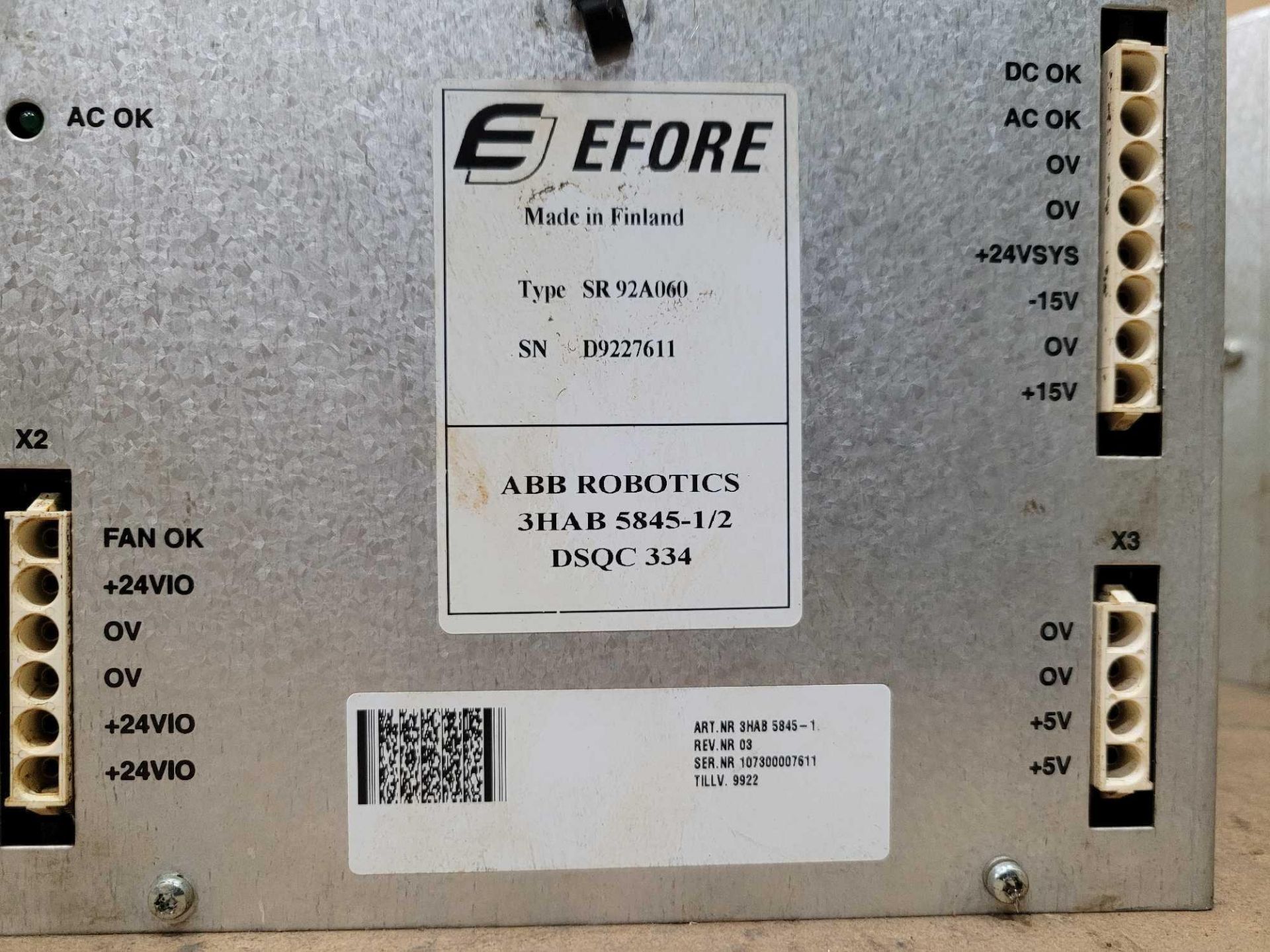 LOT OF 3 EFORE SR 92A060 POWER SUPPLY - Image 2 of 2