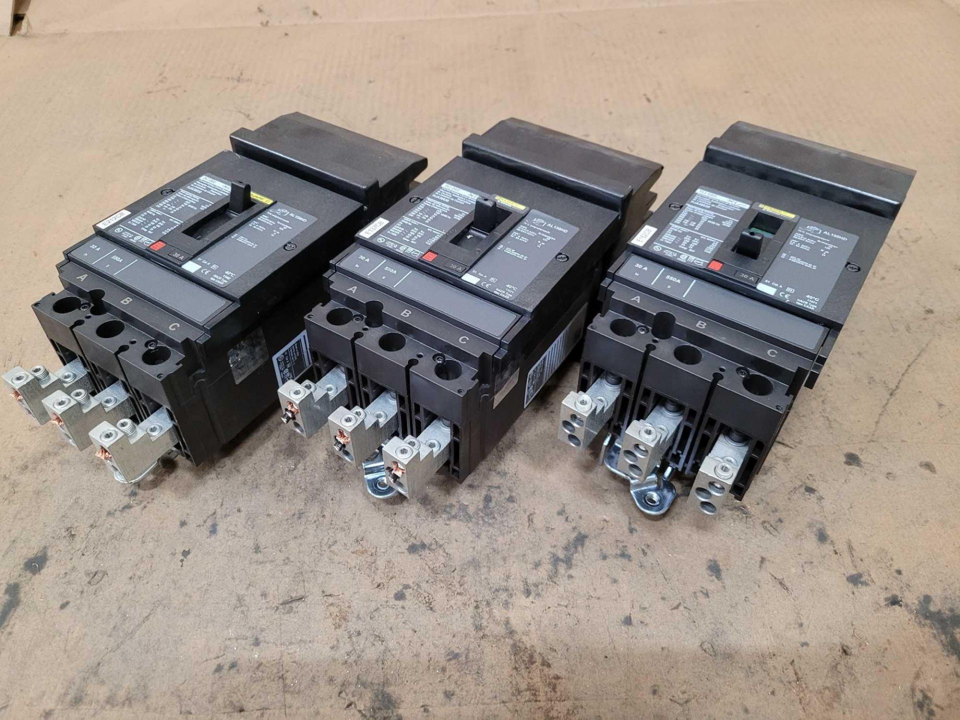 LOT OF 3 SQUARE D HJA36030 30 AMP CIRCUIT BREAKER