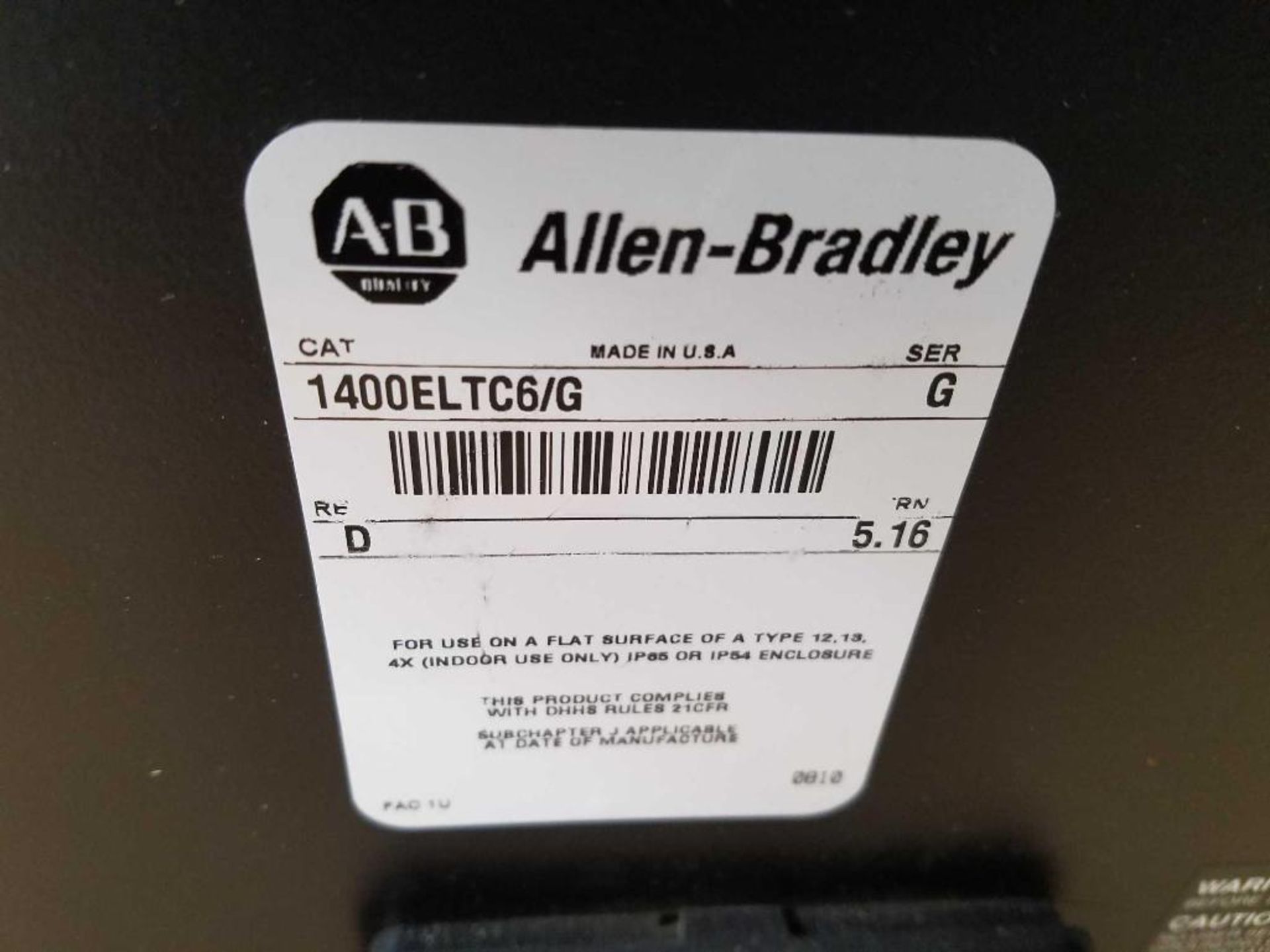 LOT OF 2 ALLEN BRADLEY 1400ELTC6 /G PanelView 1400e OPERATOR TERMINAL TOUCH SCREEN - Image 3 of 3