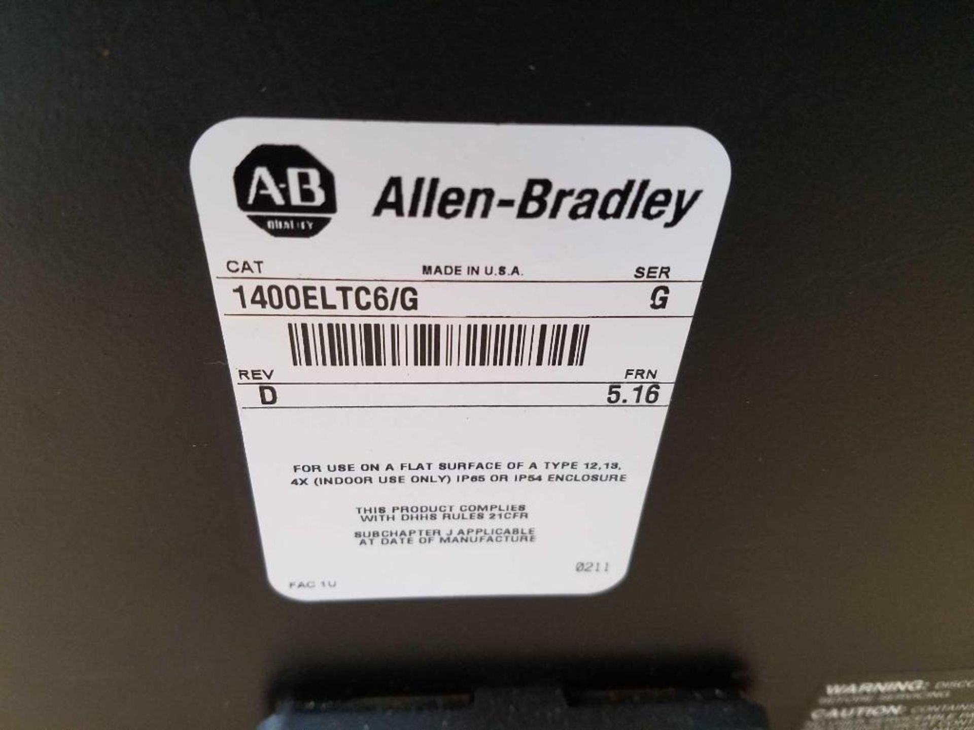 LOT OF 2 ALLEN BRADLEY 1400ELTC6 /G PanelView 1400e OPERATOR TERMINAL TOUCH SCREEN - Image 3 of 3