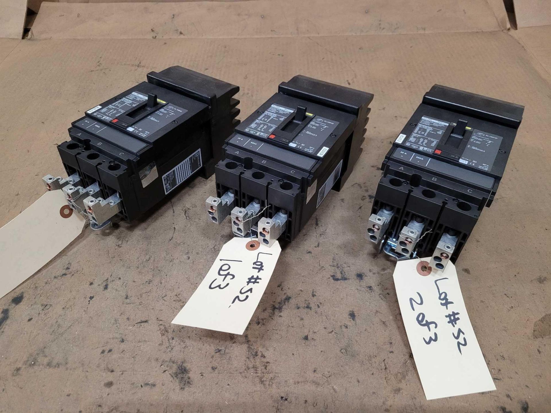 LOT OF 3 SQUARE D HJA36030 30 AMP CIRCUIT BREAKER